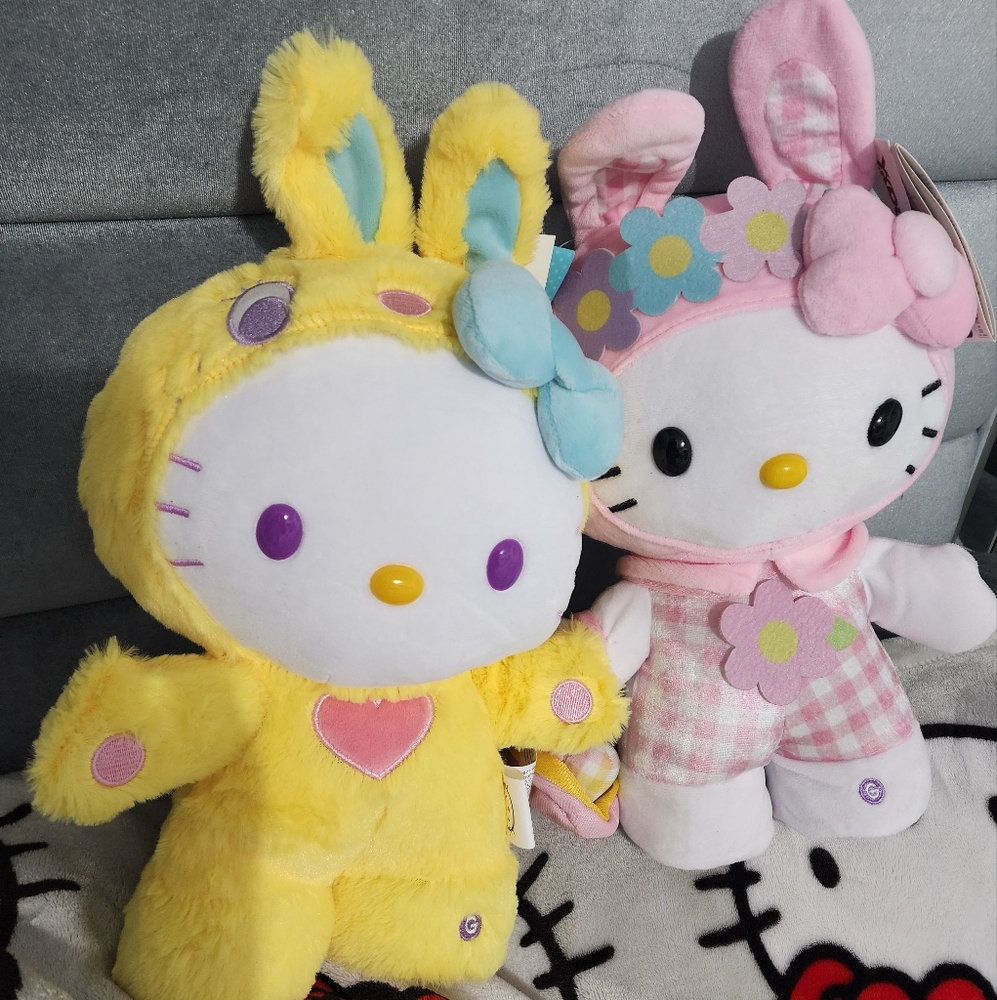 Hello Kitty Pink and Yellow Stuffed Animals